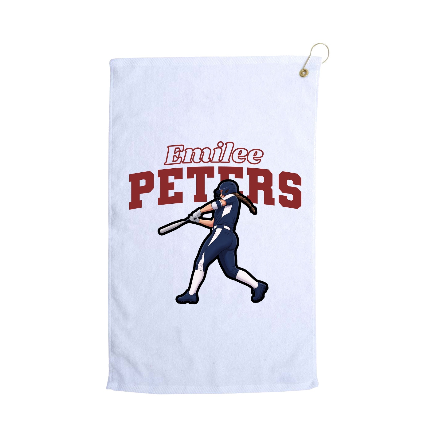 Golf Towel — Name Arch in White