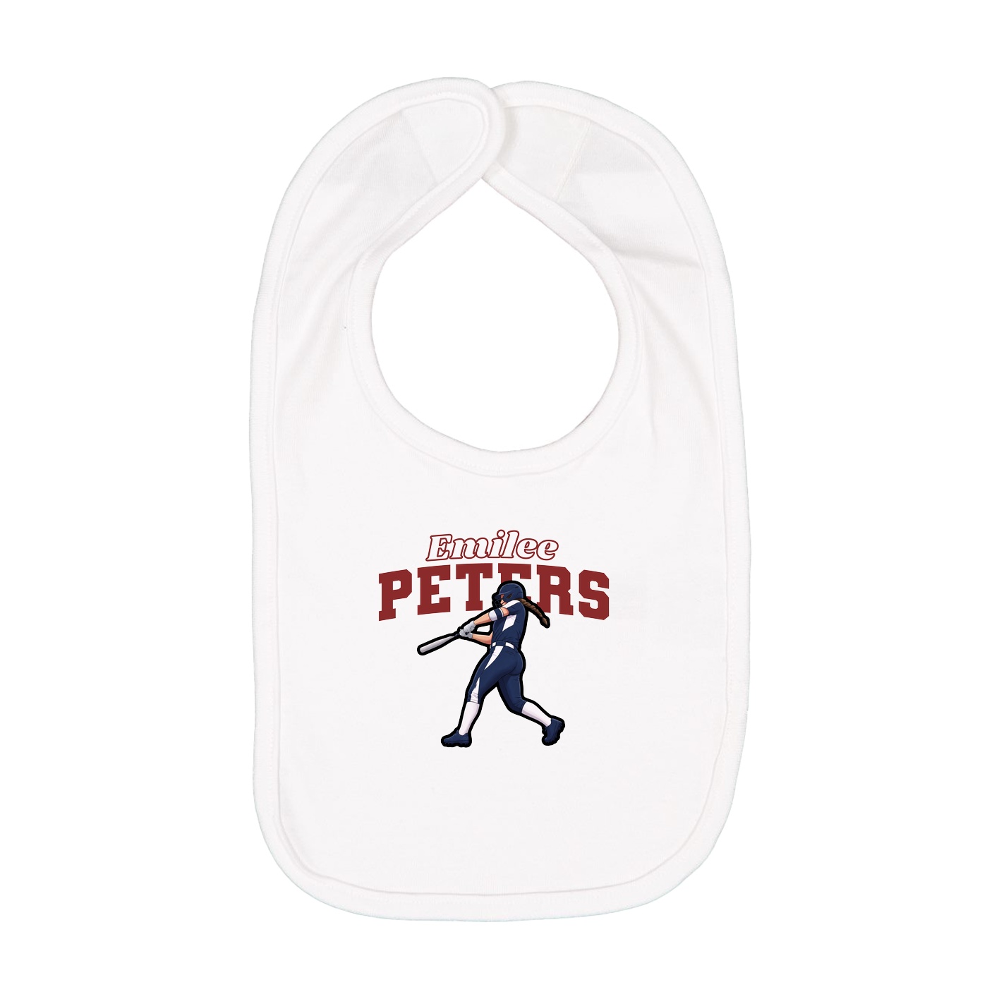 Infant Bib — Name Arch in White