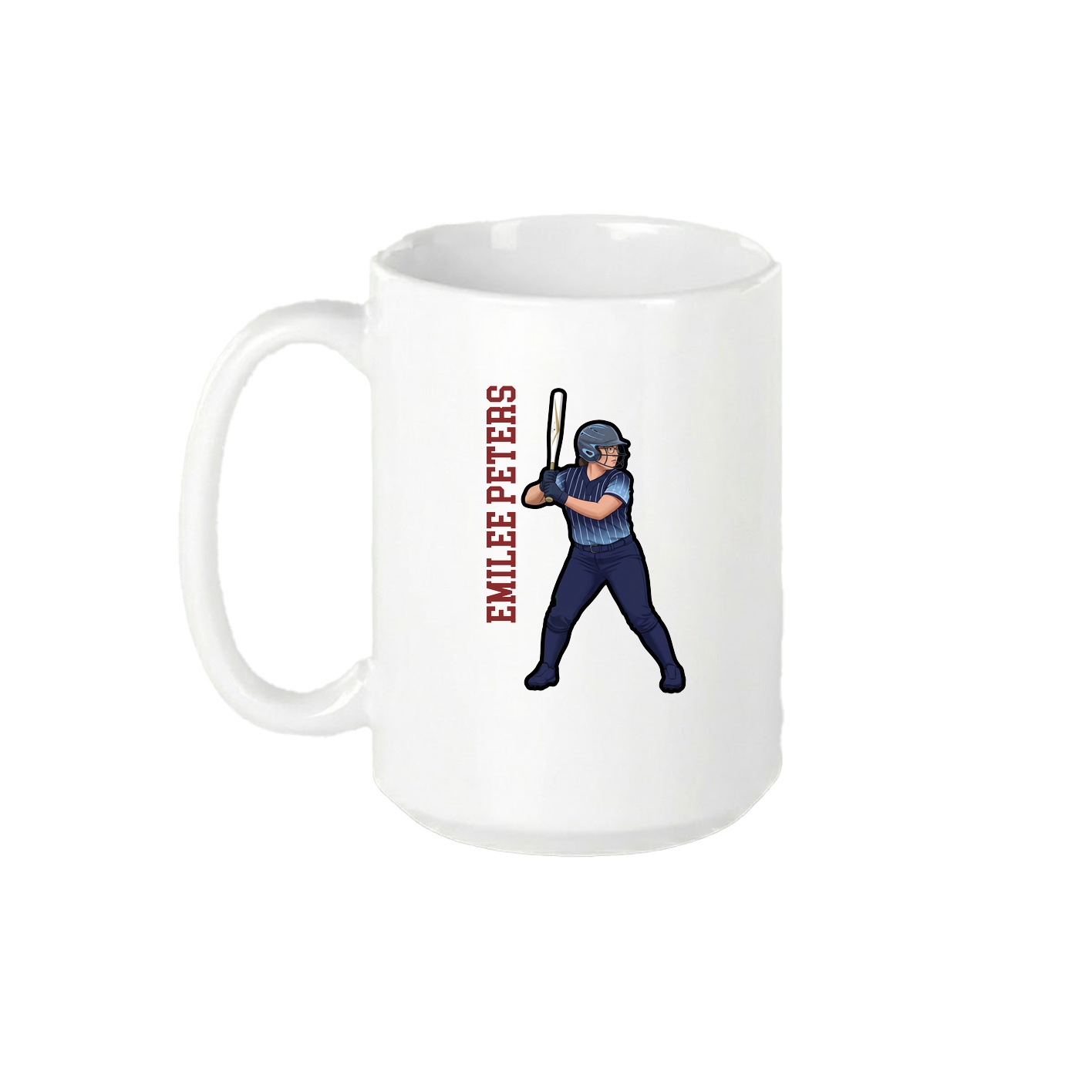 15oz Coffee Mug — Name Vertical in White