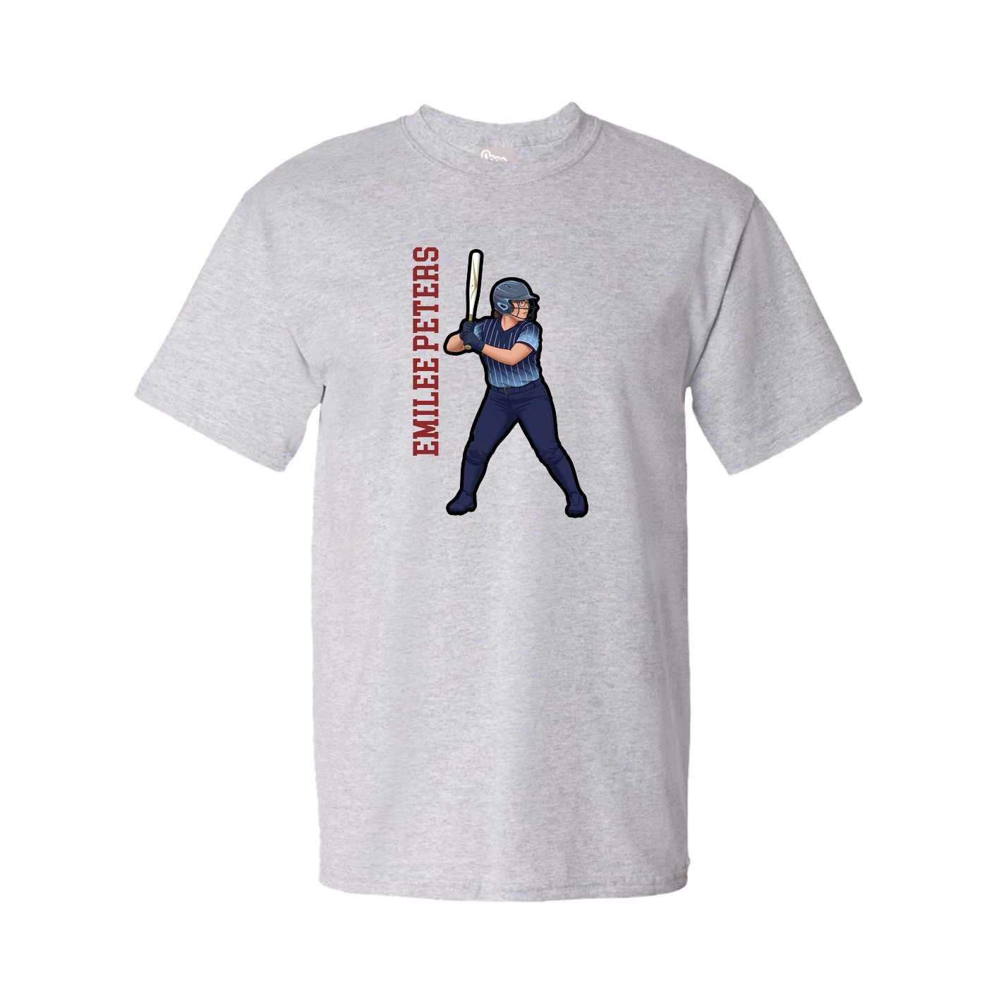 Youth Tee — Name Vertical in Grey