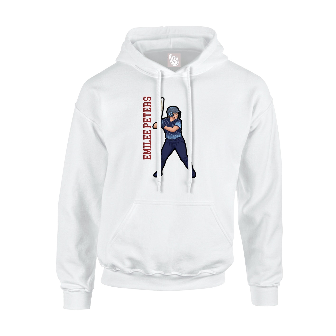 Youth Hoodie — Name Vertical in White