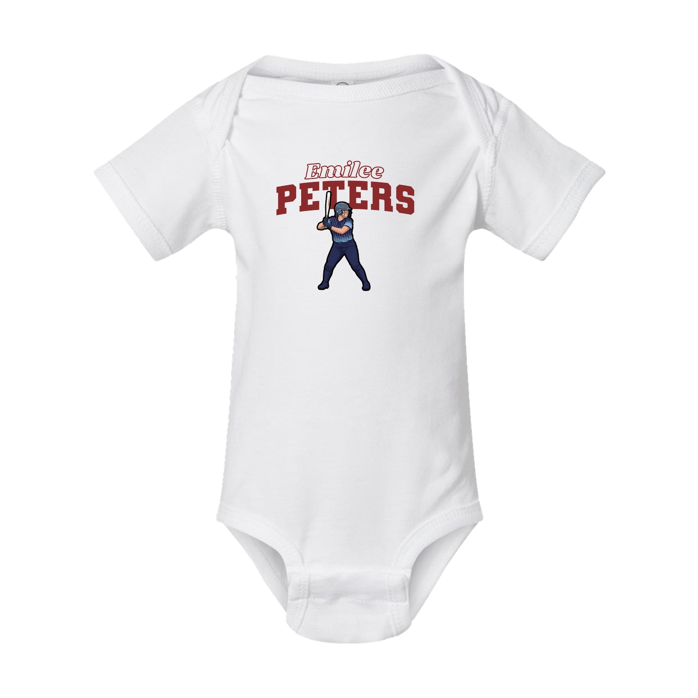 Baby Onesie — Name Arch in White