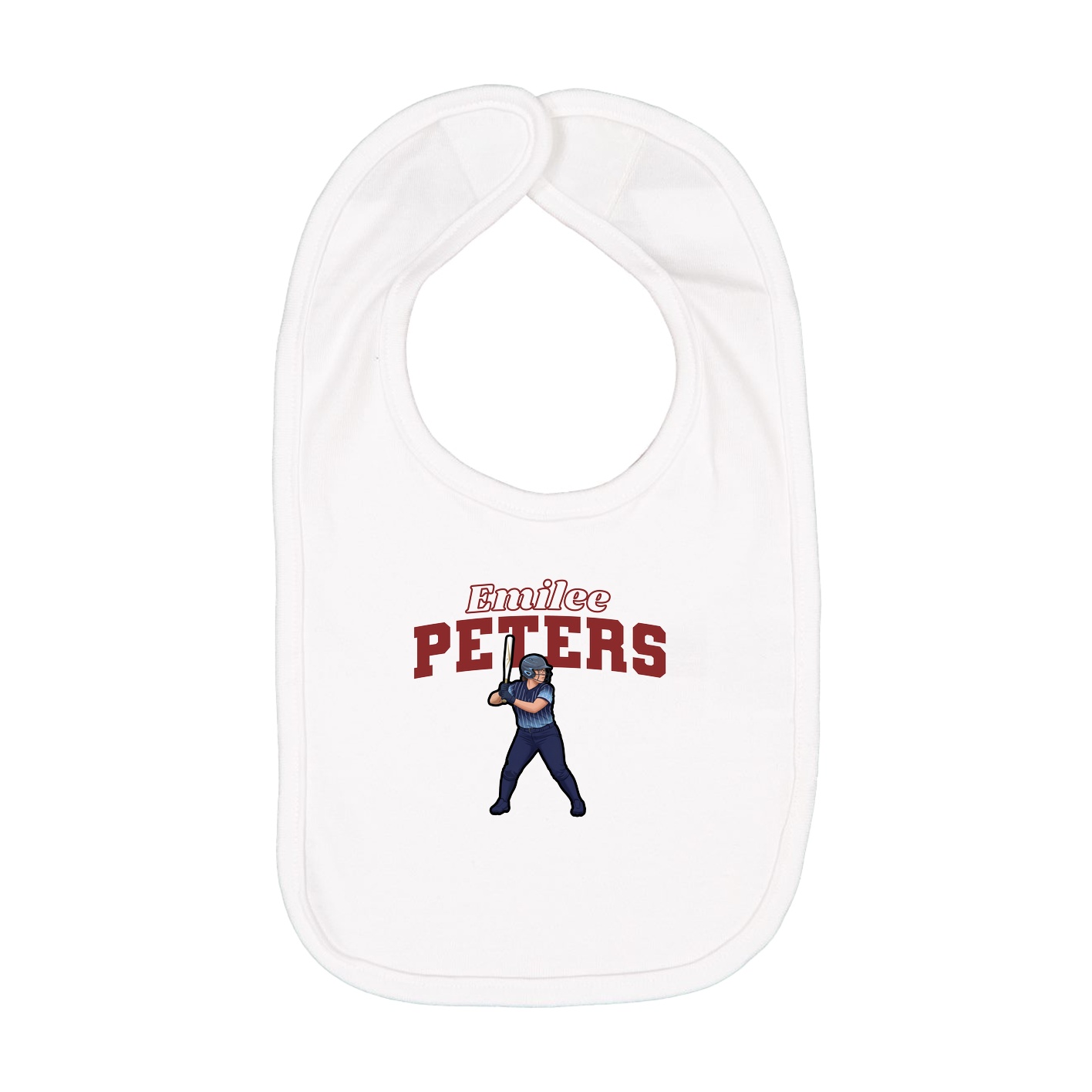 Infant Bib — Name Arch in White