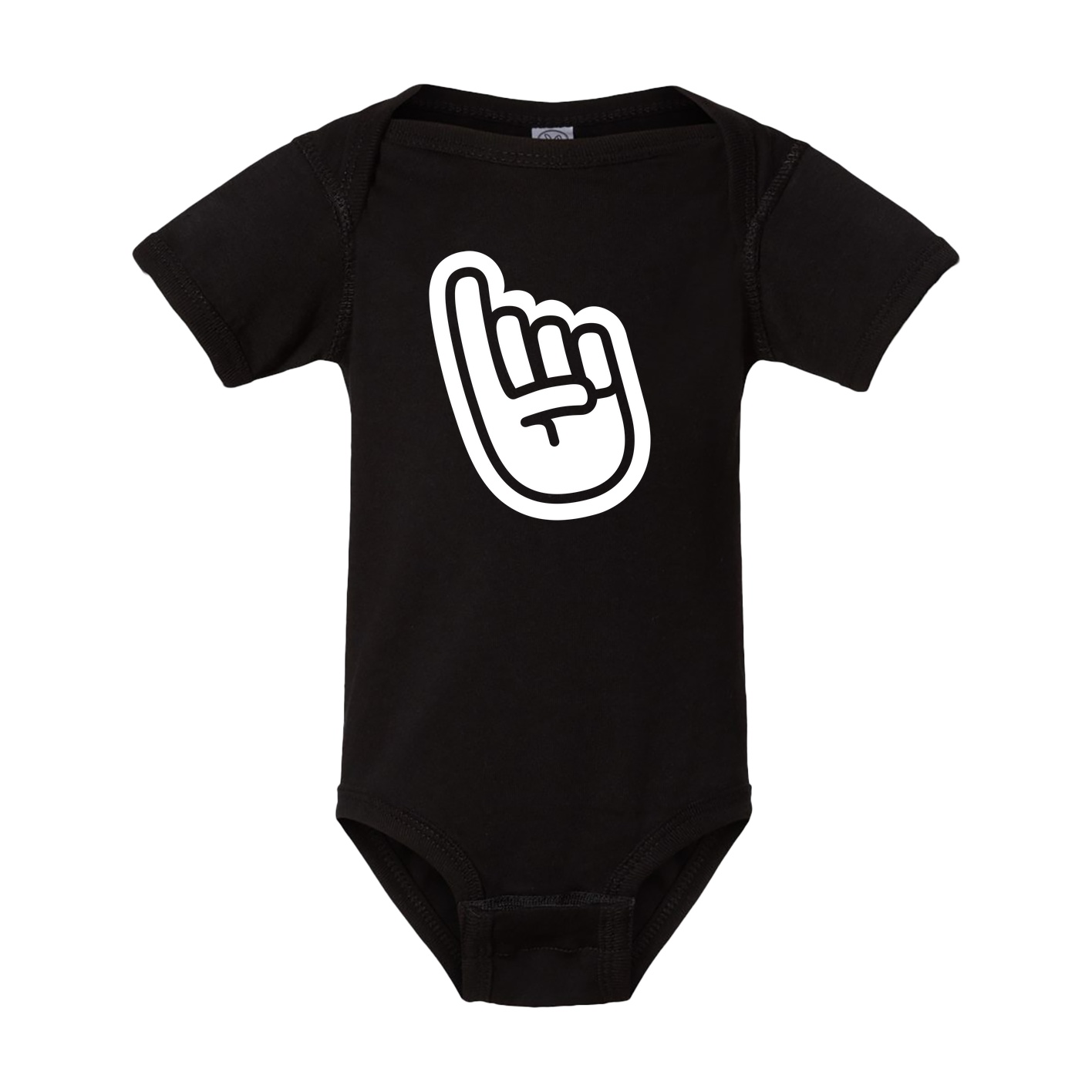 Baby Onesie — Logo Text Drop in Black