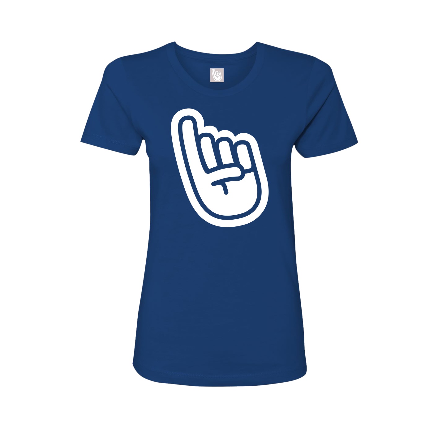 Womens Tee — Logo Text Drop in Royal