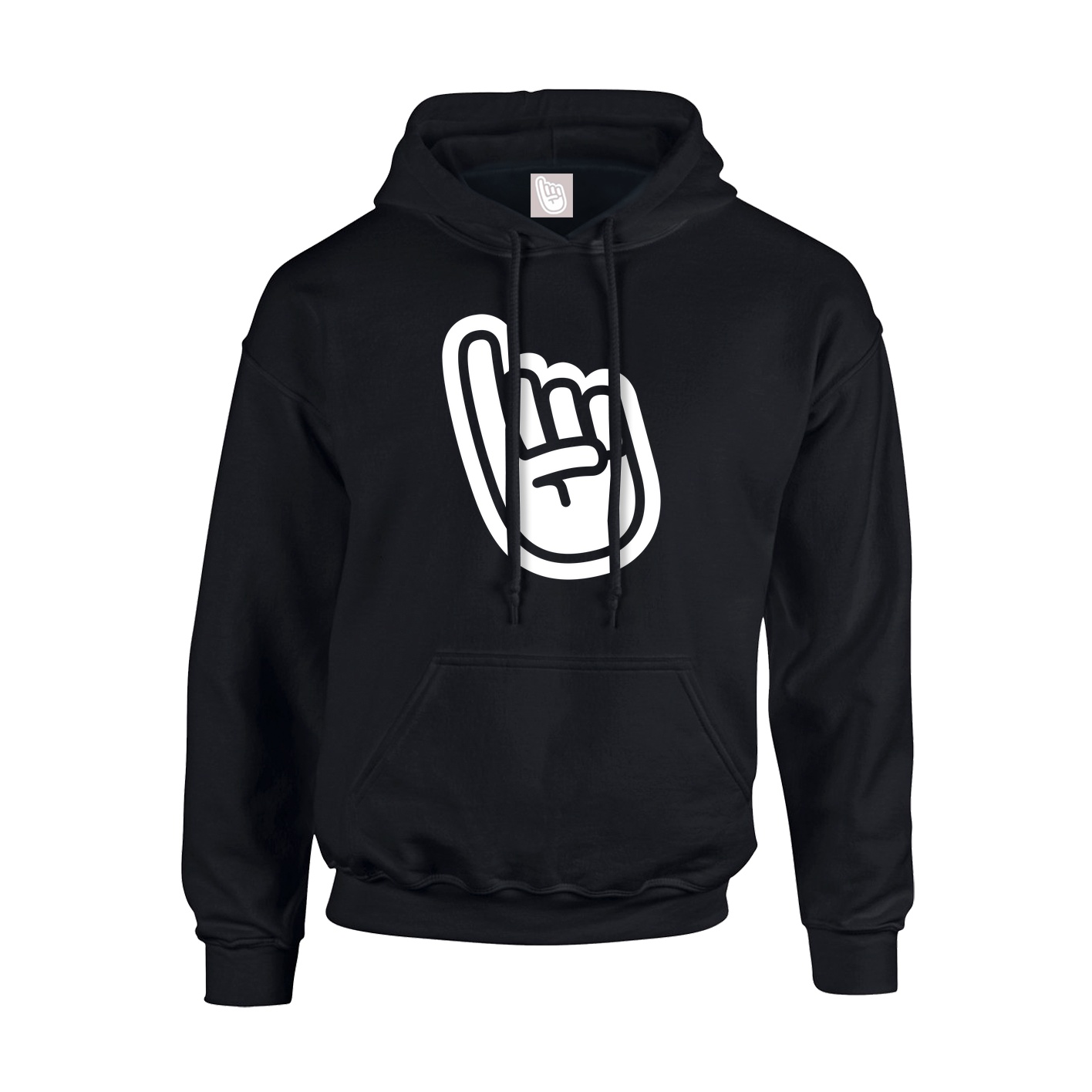 Youth Hoodie — Logo Text Drop in Black