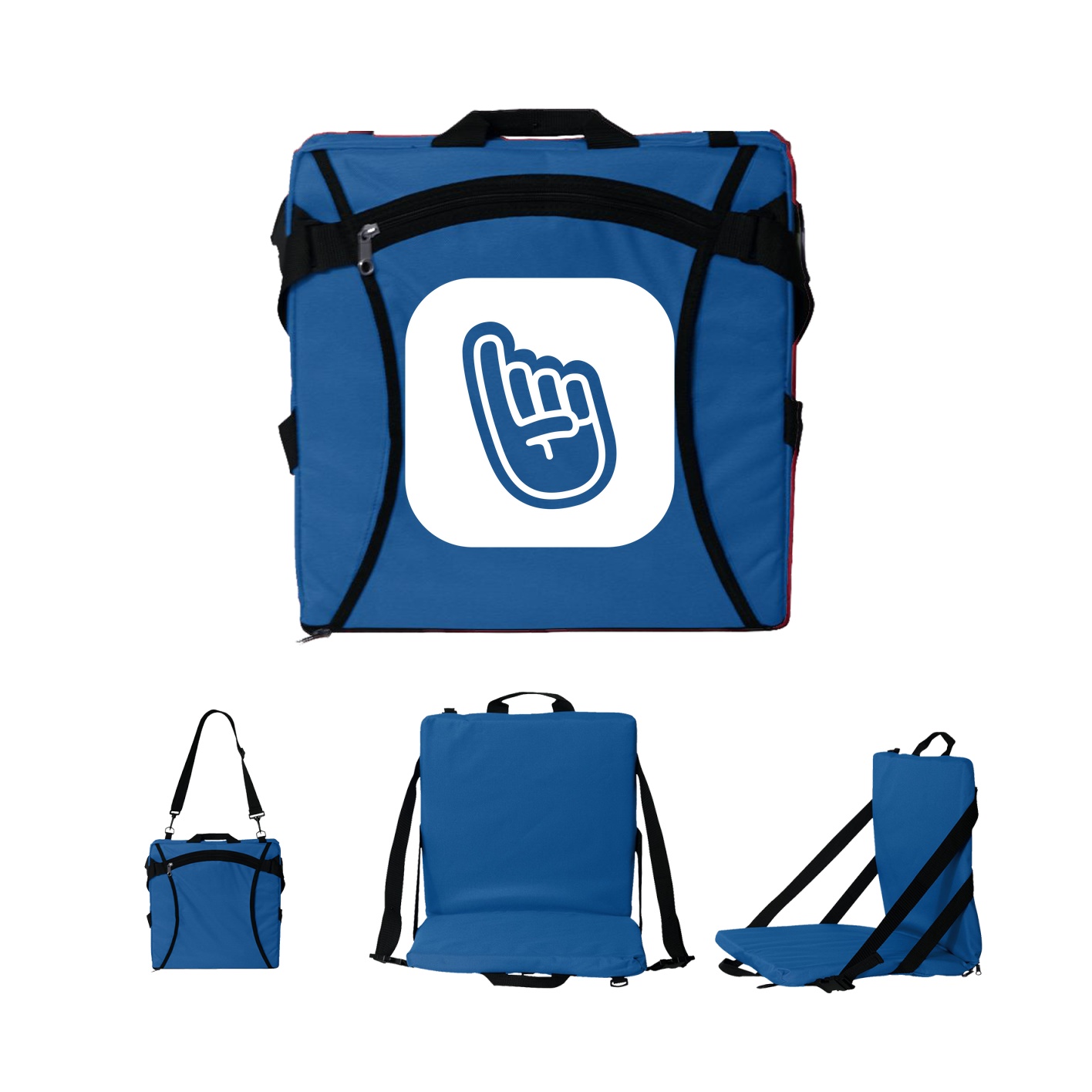 Folding Stadium Seat — App Logo in Royal
