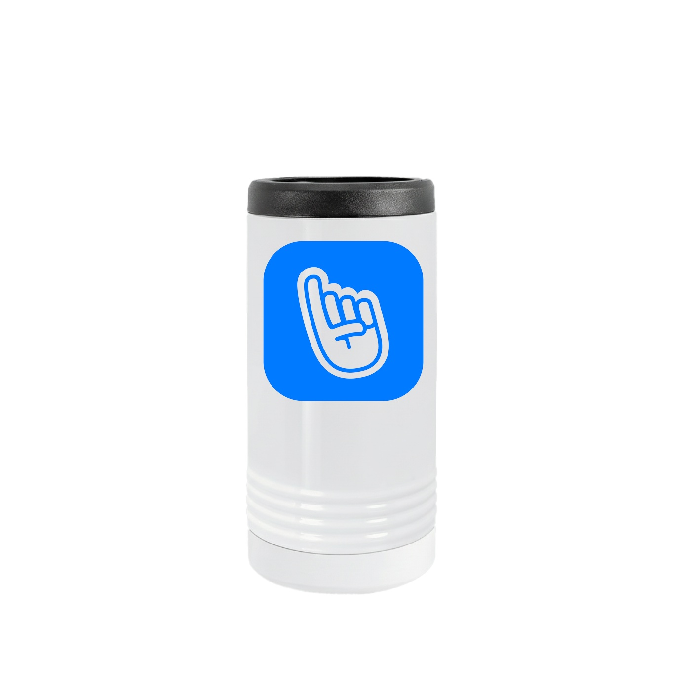 Slim Beverage Holder — App Logo in White