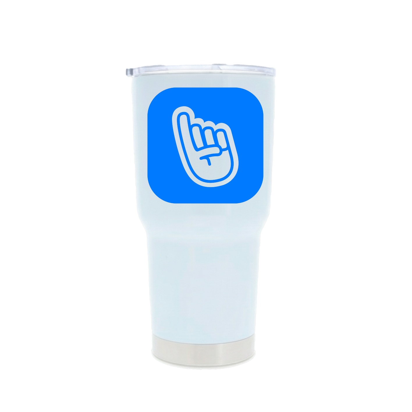 30oz Stainless Steel Tumbler — App Logo in White