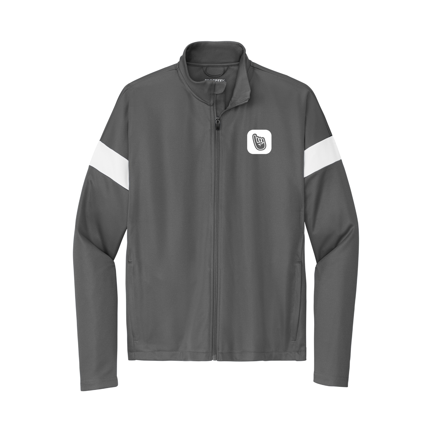 Team Travel Full-Zip Jacket — App Logo in Gray/White