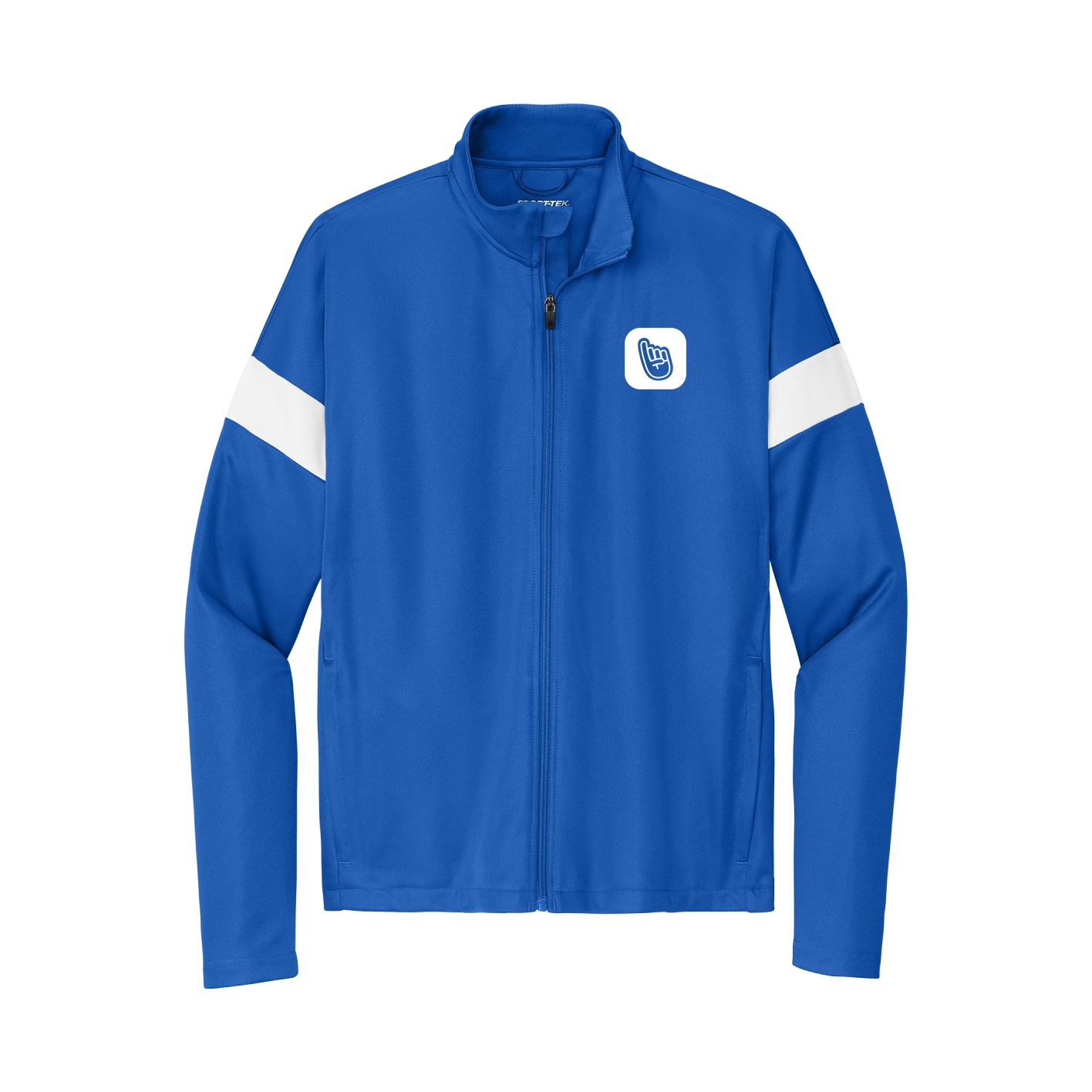 Team Travel Full-Zip Jacket — App Logo in Royal/White