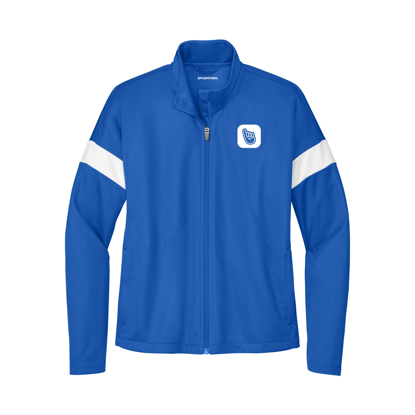 Womens Team Travel Full-Zip Jacket — App Logo in Royal/White