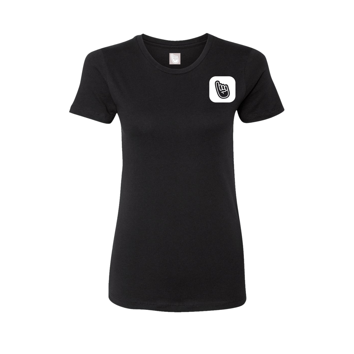 Fitted Women's Tee — App Logo in Black