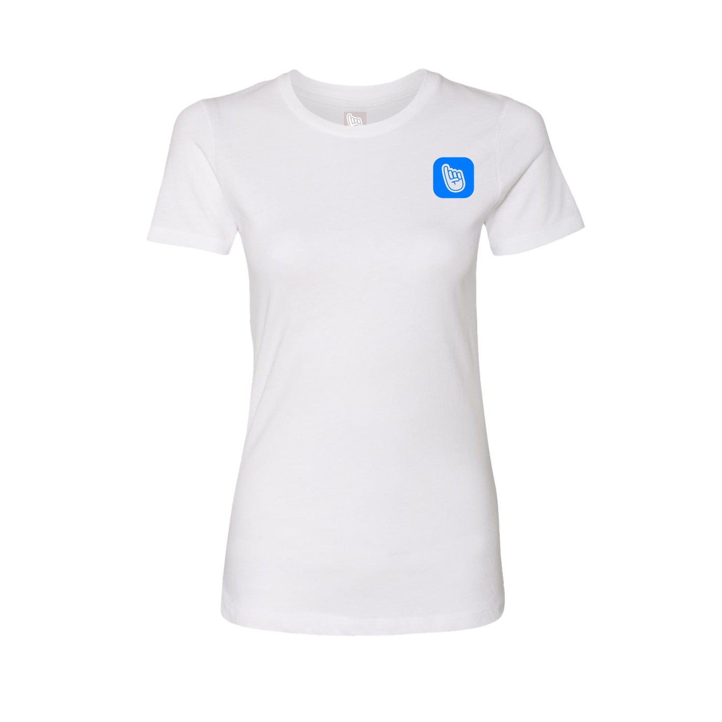 Fitted Women's Tee — App Padded Chest in White