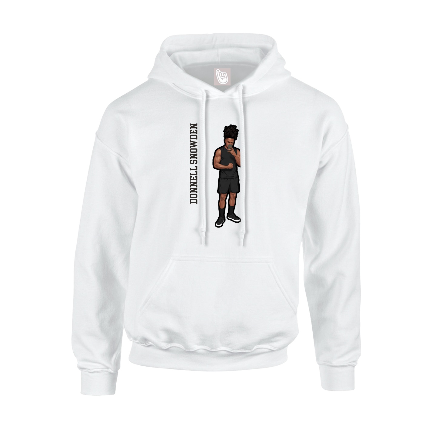 Hoodie — Name Vertical in White