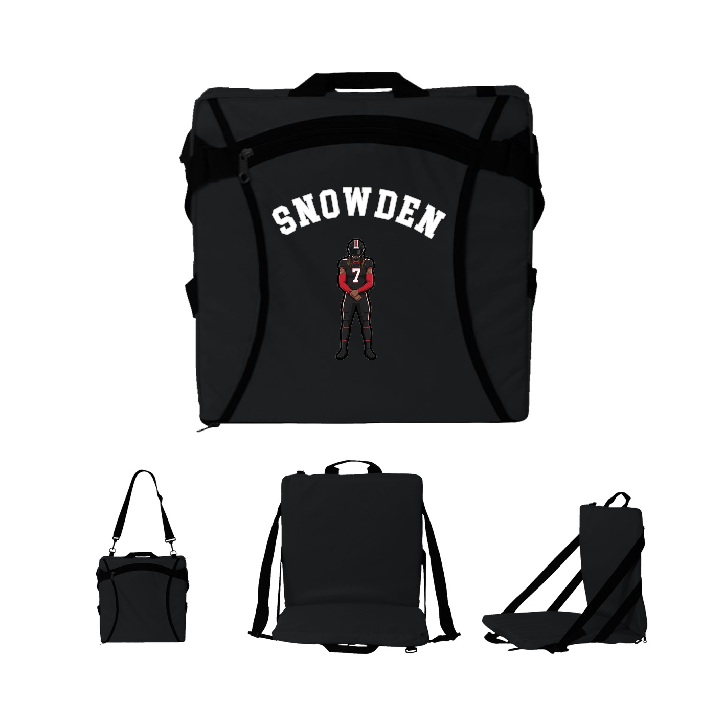 Folding Stadium Seat — Shirsey Arch in Black