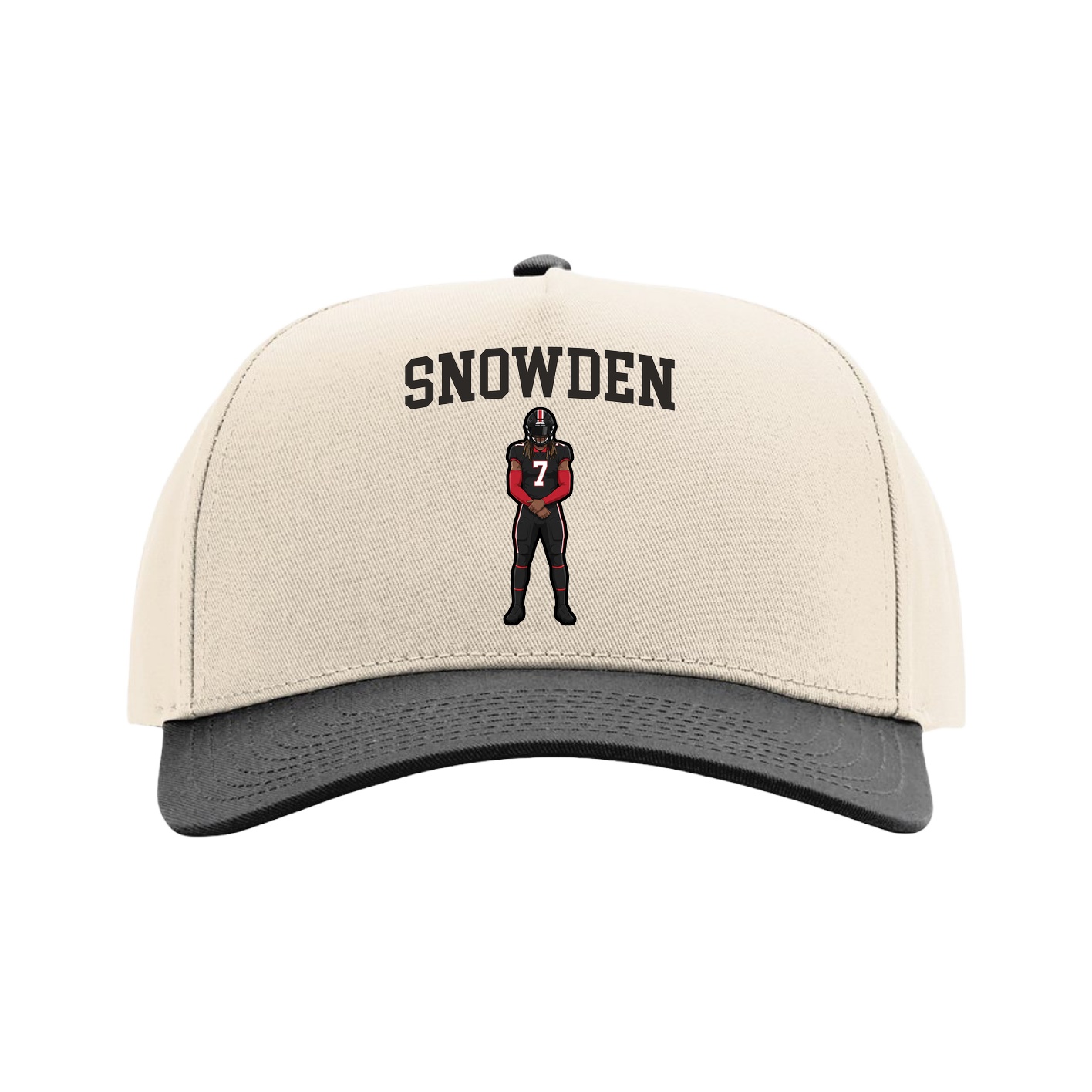 Full Fabric Five-Panel Champ Cap — Shirsey in Cream/Black