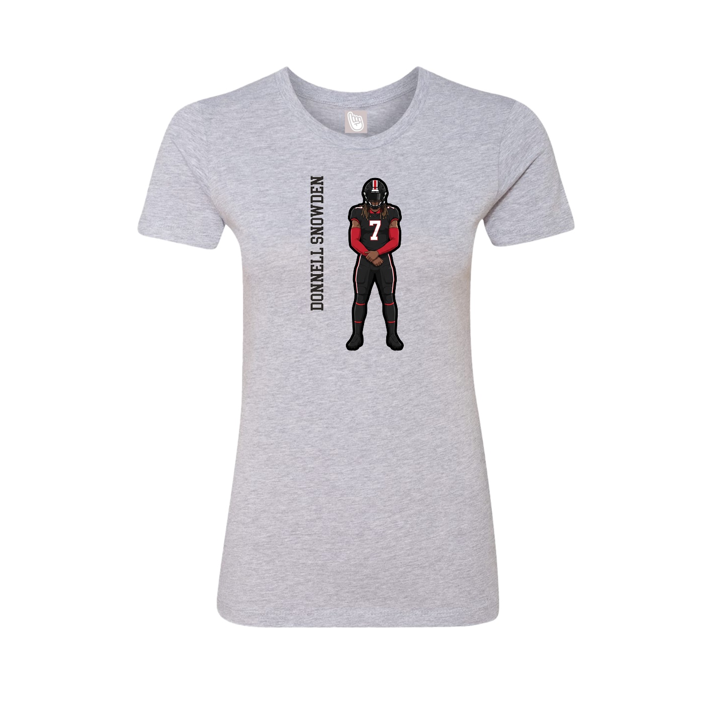 Womens Tee — Name Vertical in Grey
