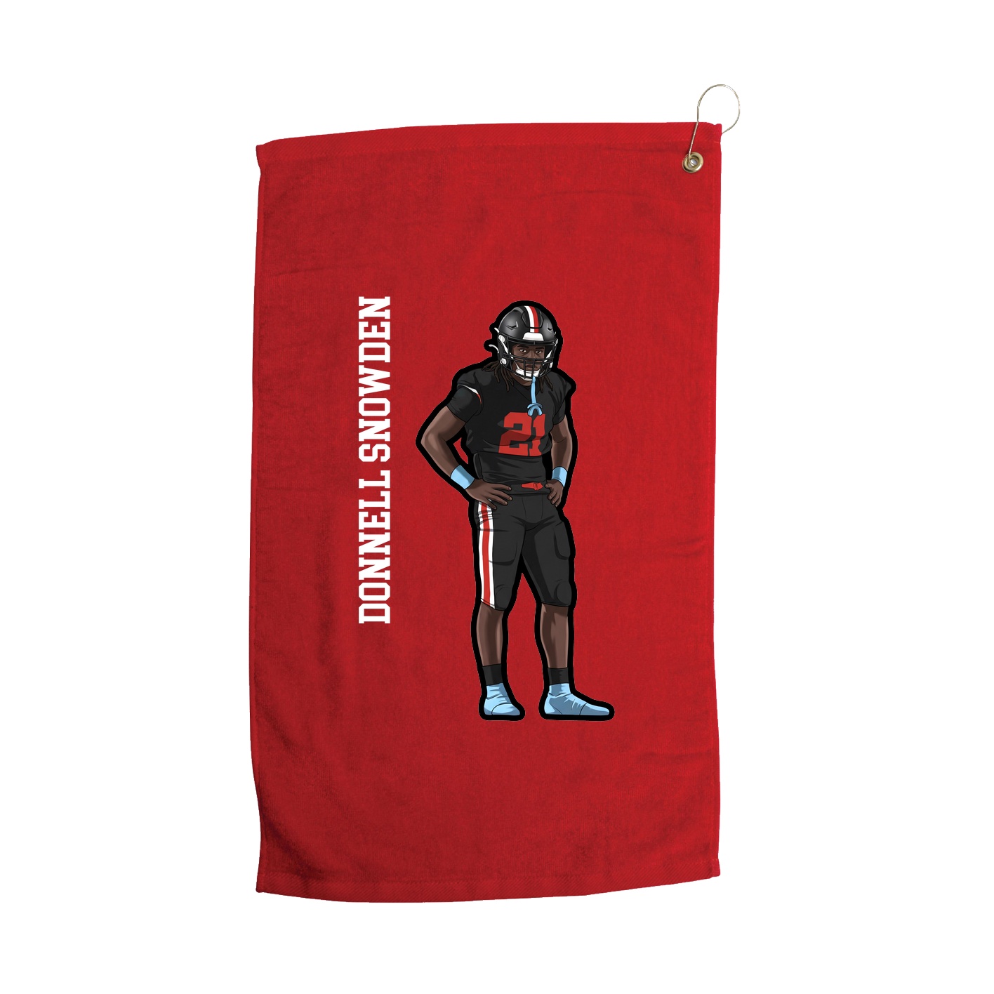 Golf Towel — Name Vertical in Red