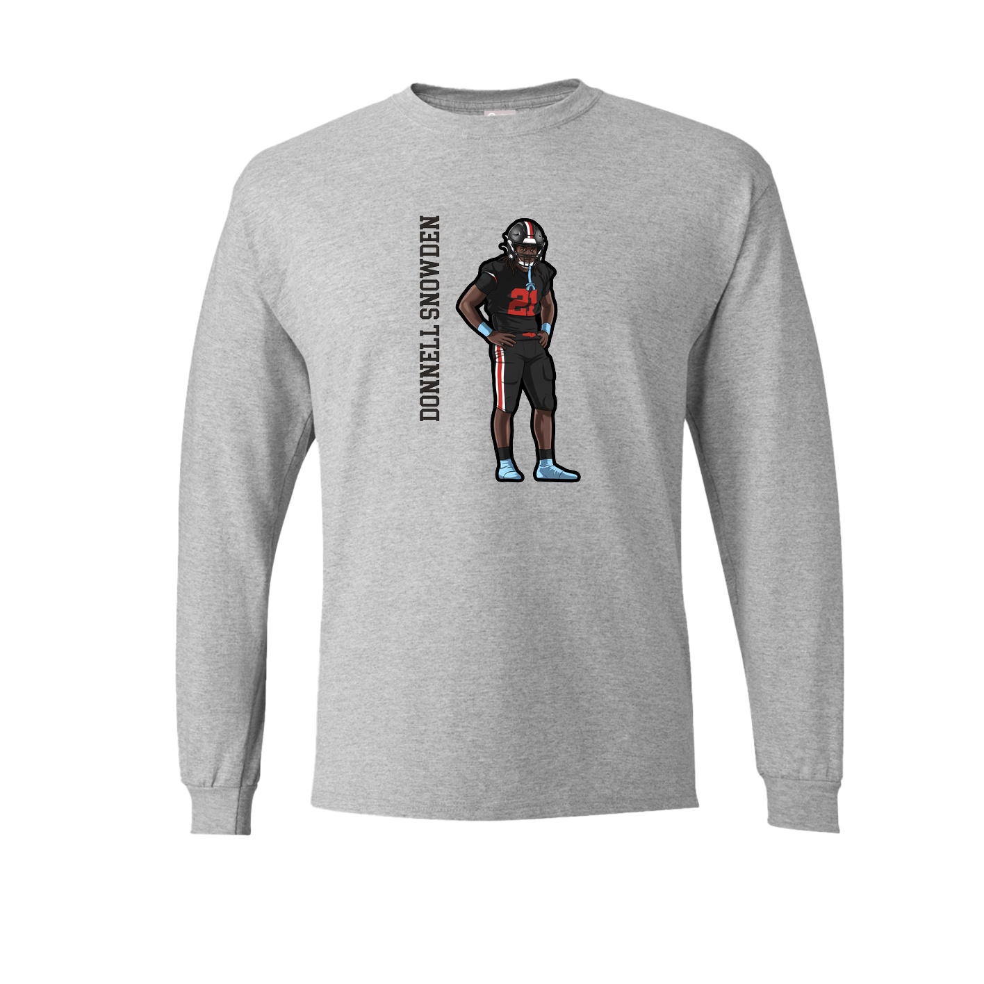 Long Sleeve Tee — Name Vertical in Grey