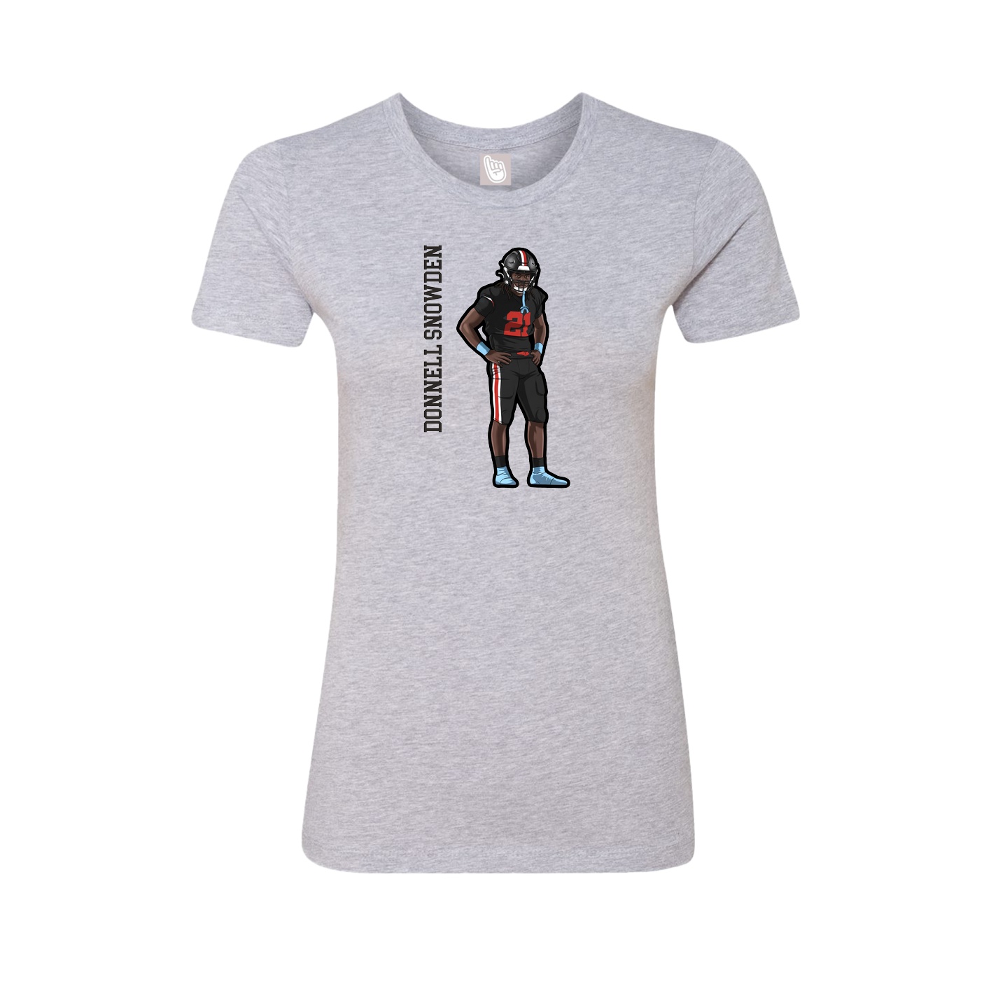 Womens Tee — Name Vertical in Grey