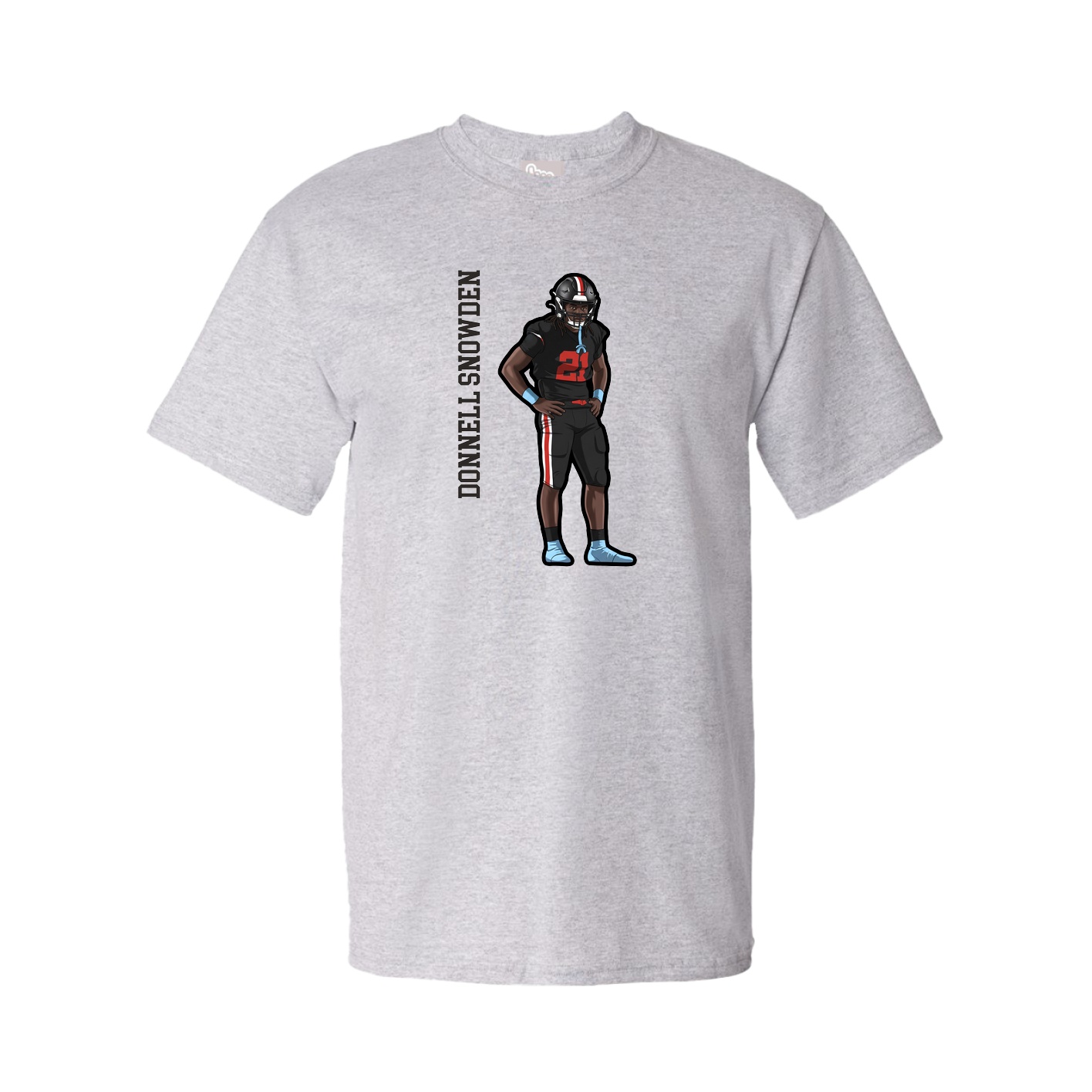 Youth Tee — Name Vertical in Grey