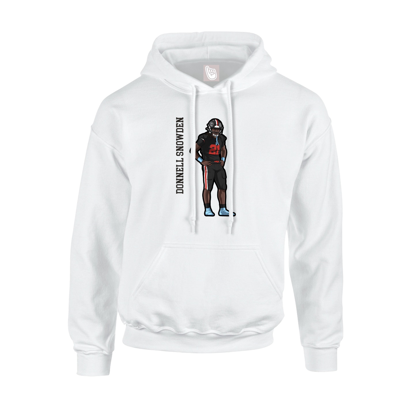 Youth Hoodie — Name Vertical in White