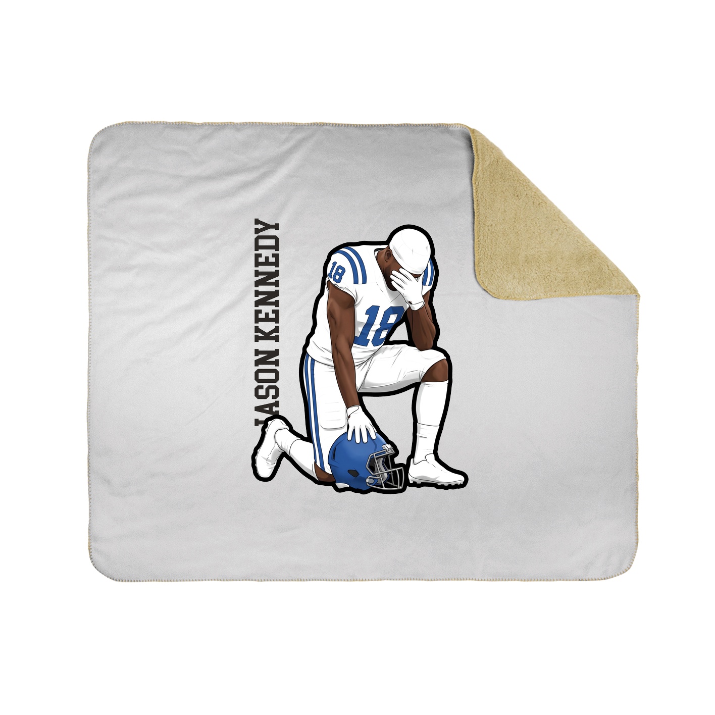 Throw Blanket — Name Vertical in White