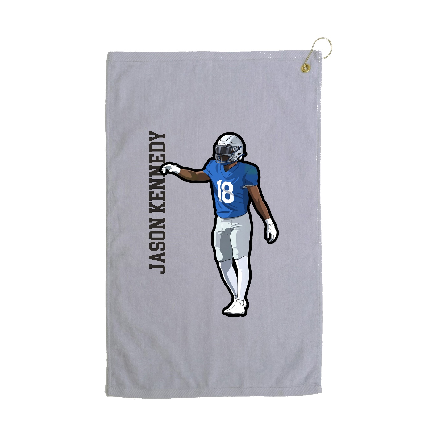 Golf Towel — Name Vertical in Grey