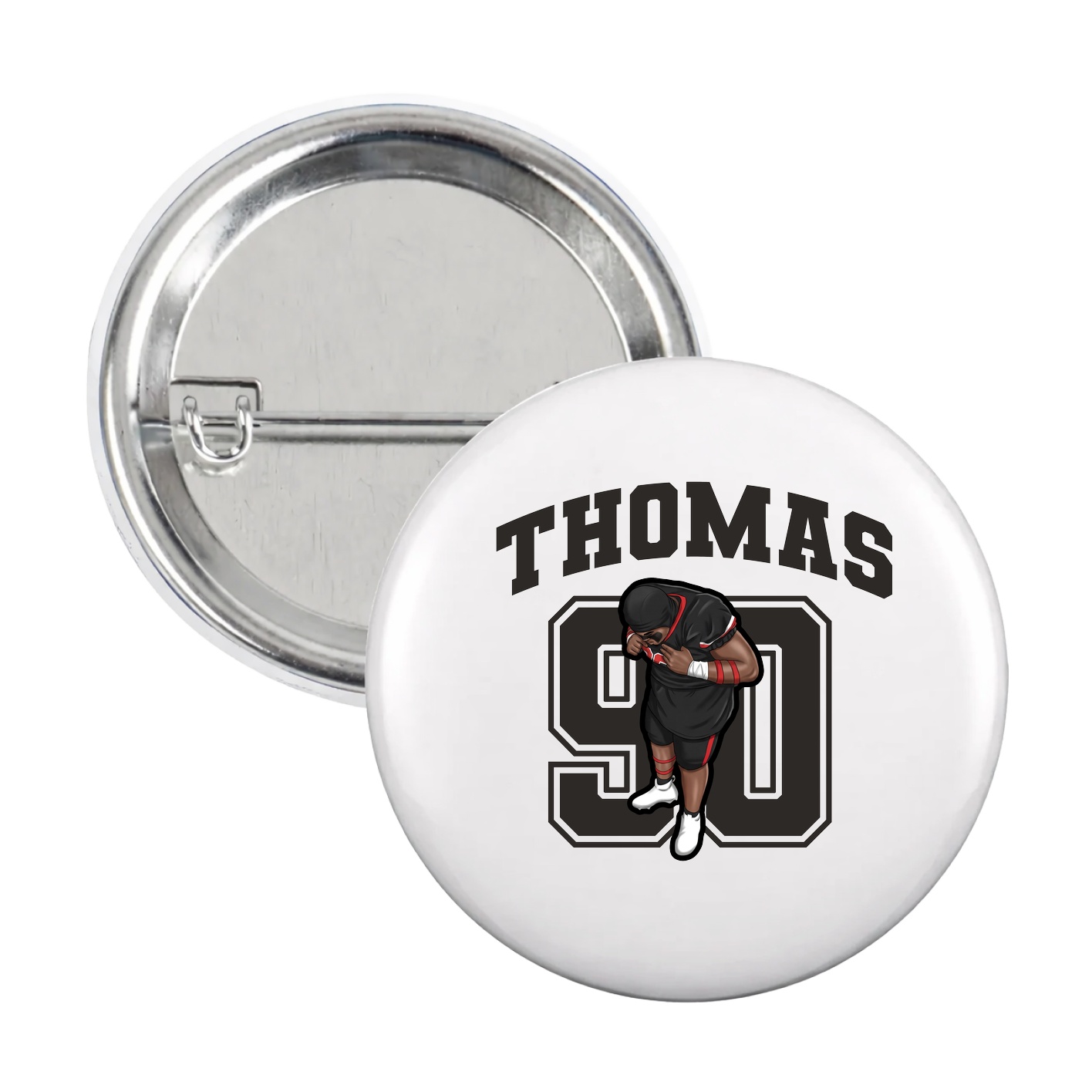 Game Day Button — Number in White