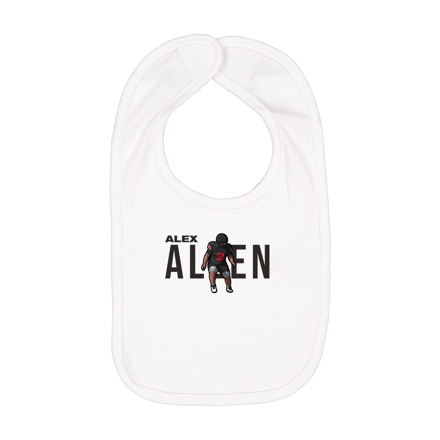 Infant Bib — Player Name in White