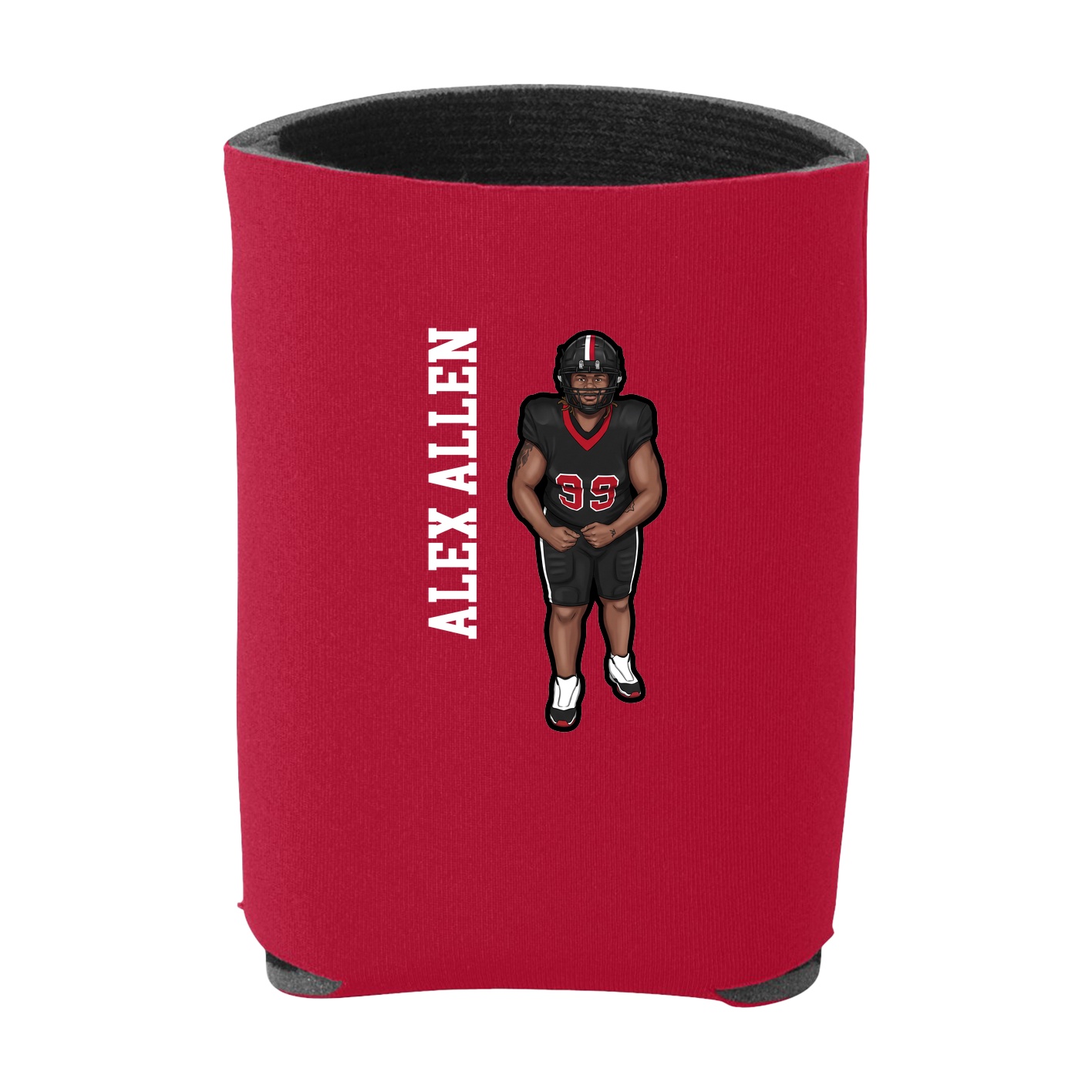 Can Holder — Name Vertical in Red
