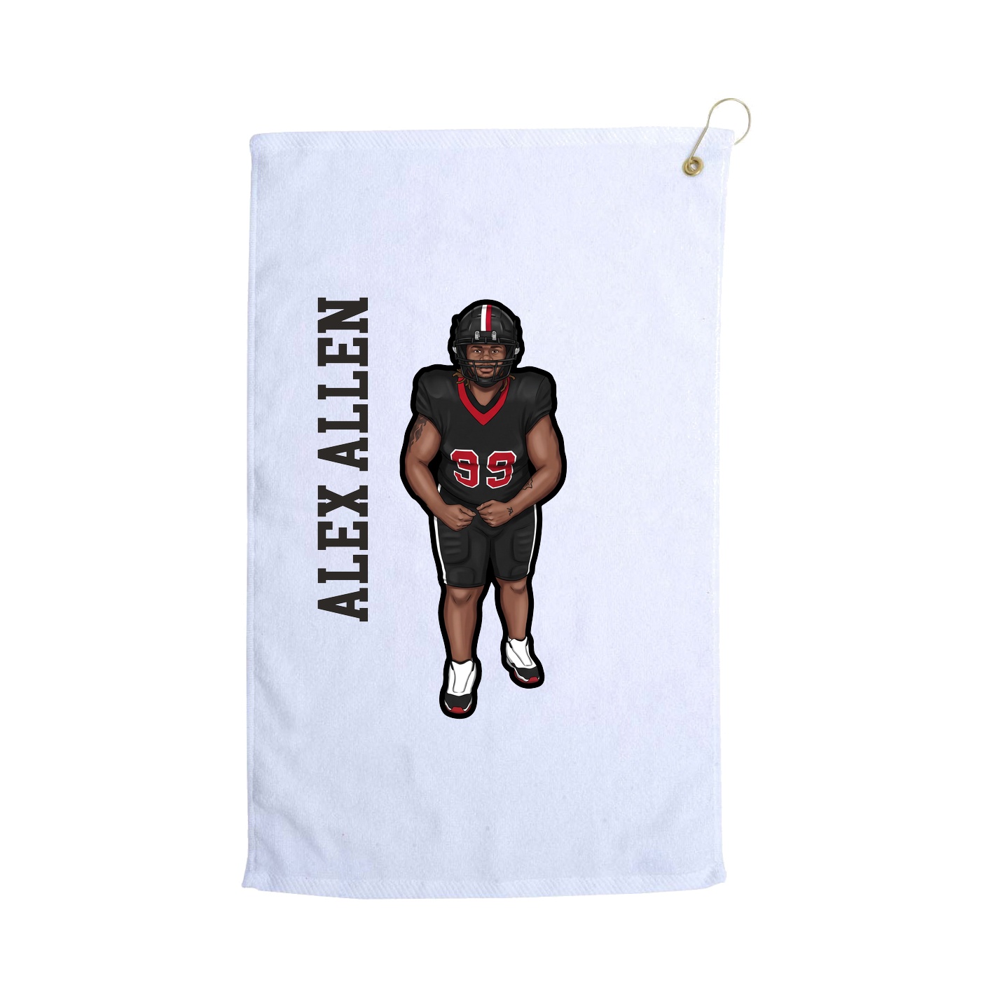 Golf Towel — Name Vertical in White