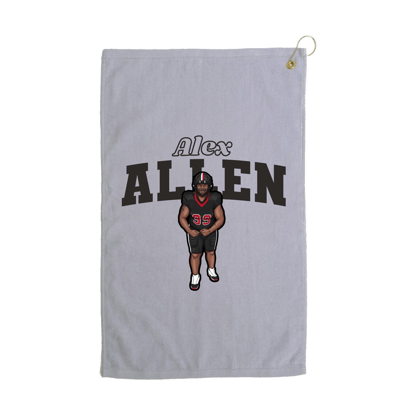 Golf Towel — Name Arch in Grey