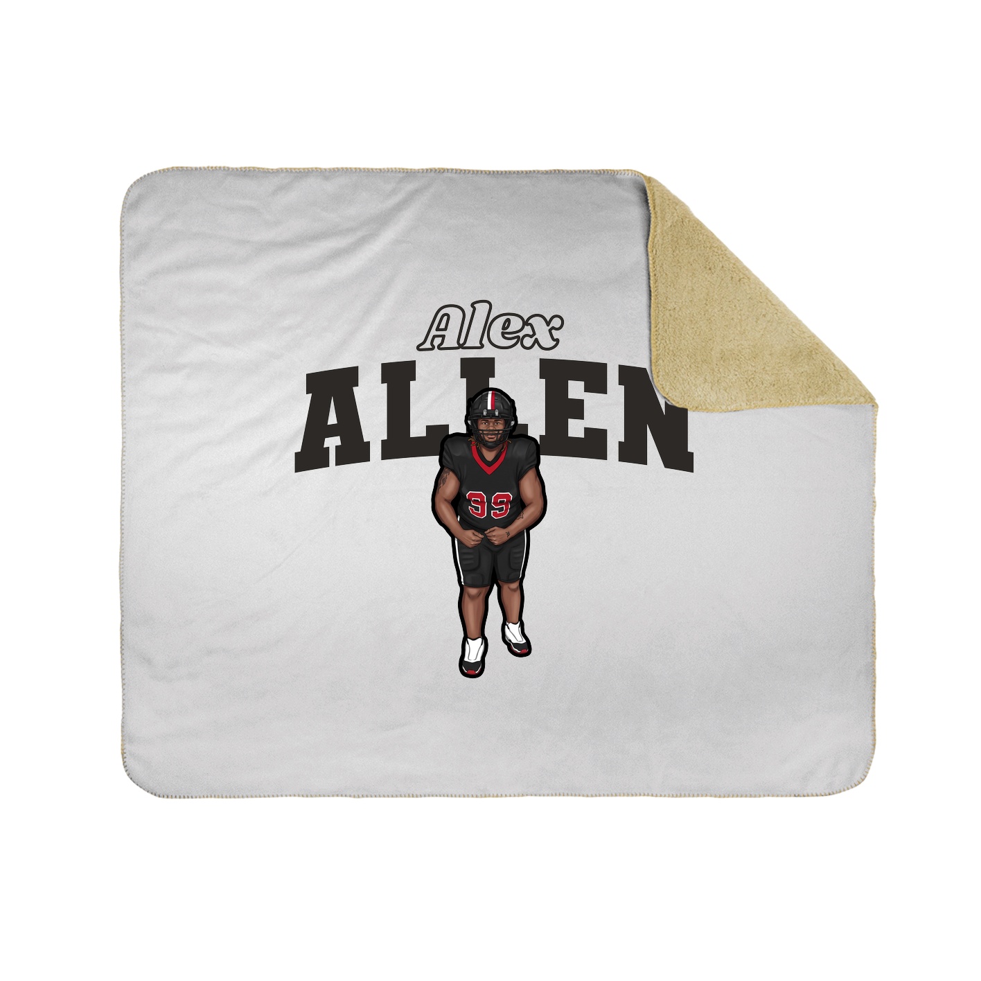 Throw Blanket — Name Arch in White
