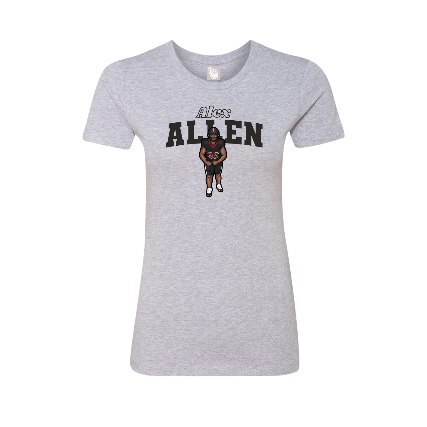 Fitted Women's Tee — Name Arch in Grey