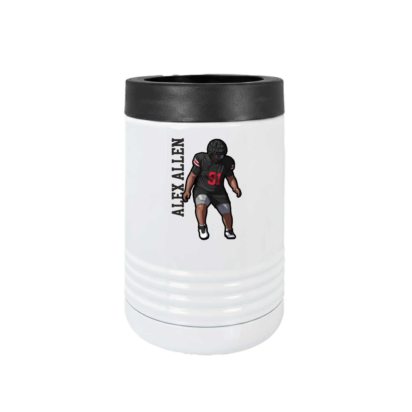 Beverage Holder — Name Vertical in White