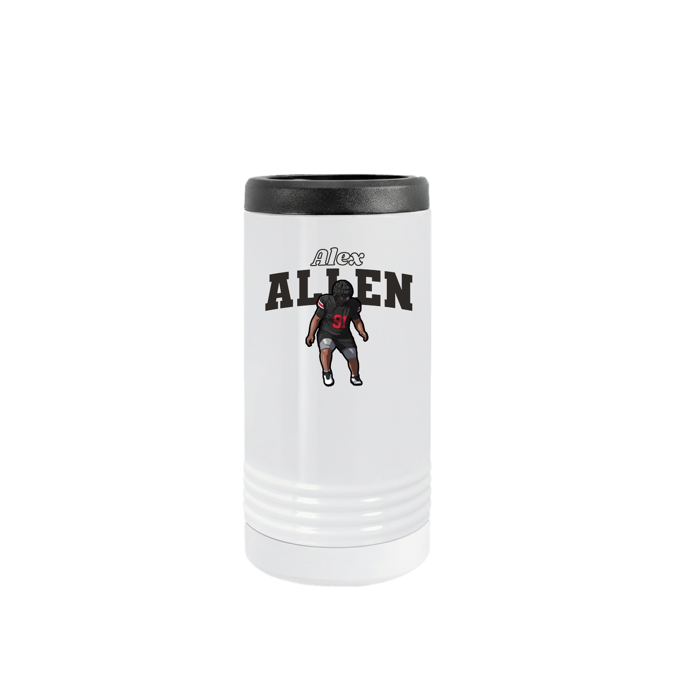 Slim Beverage Holder — Name Arch in White