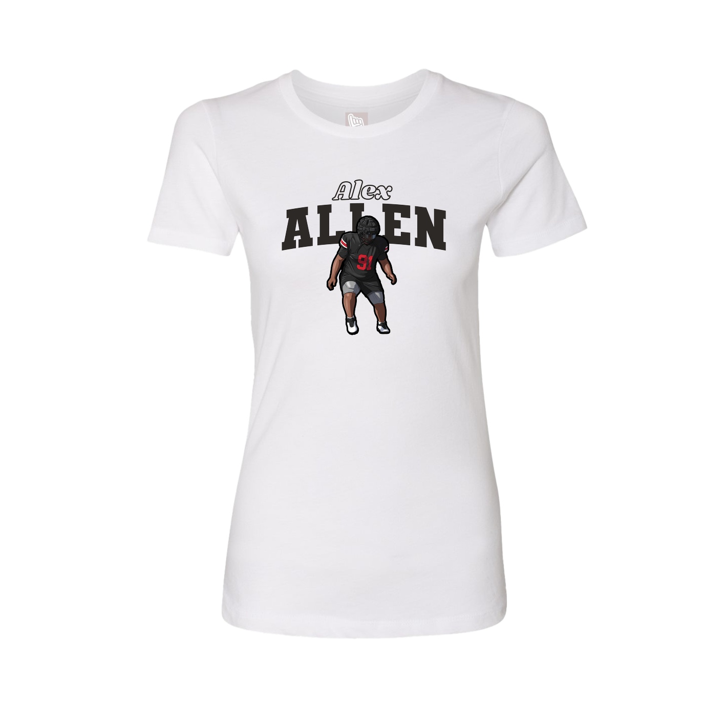 Fitted Women's Tee — Name Arch in White