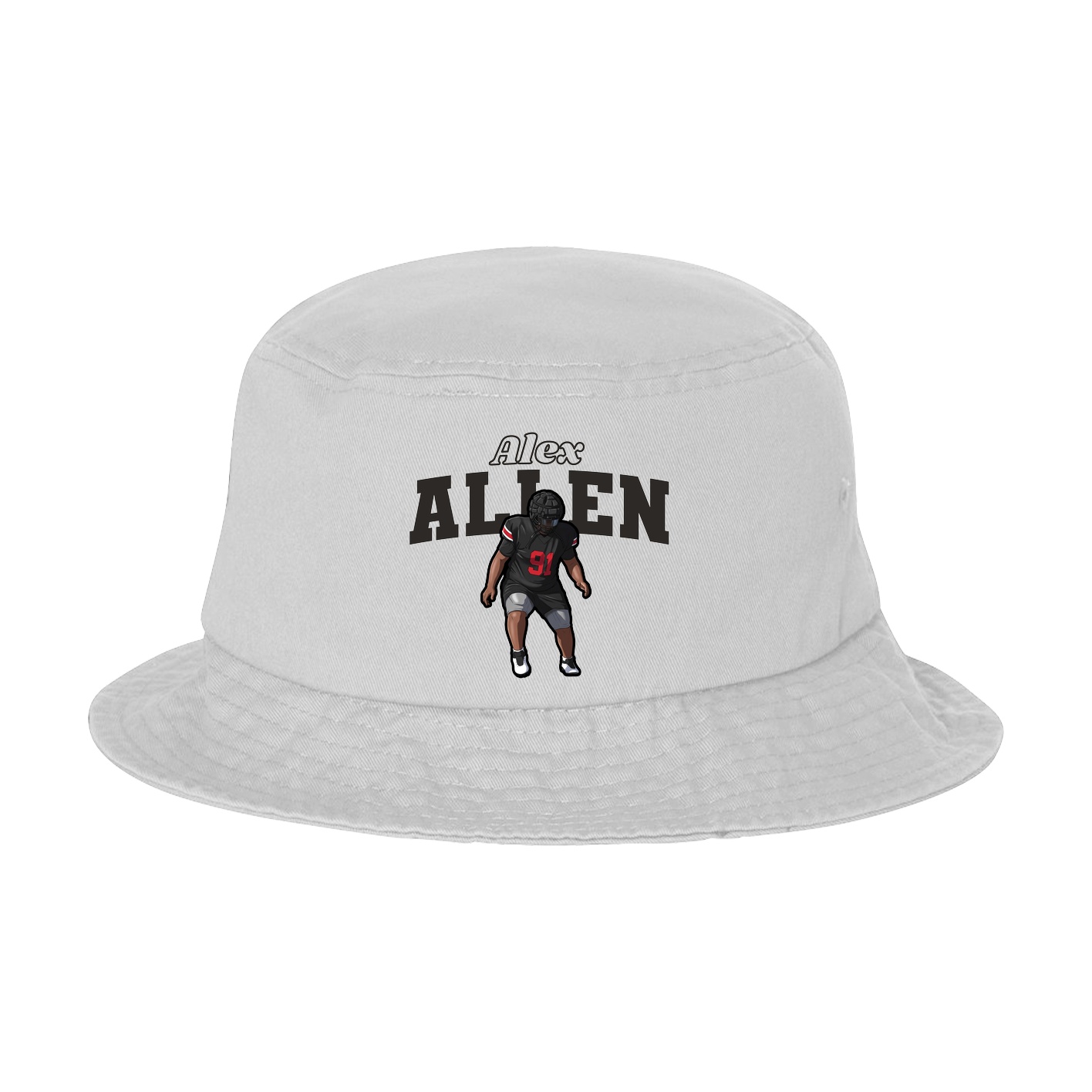 Bucket Cap — Name Arch in White