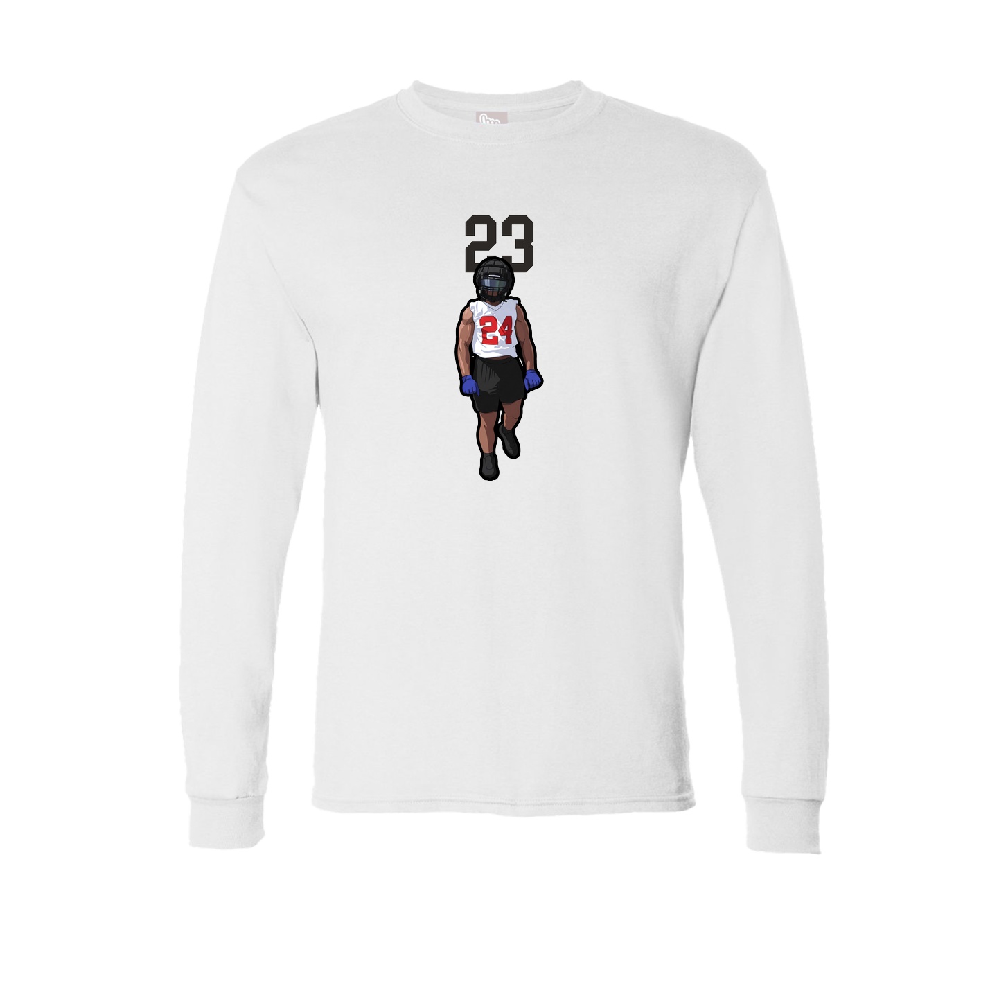 Long Sleeve Tee — Number Top in White