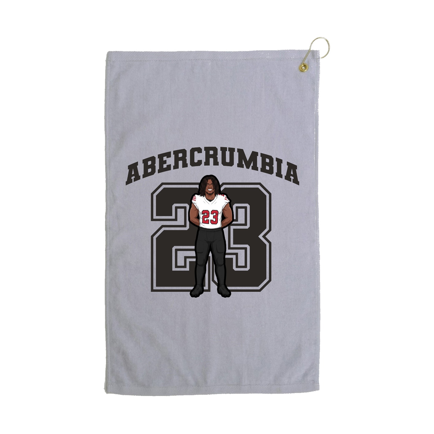 Golf Towel — Number in Grey