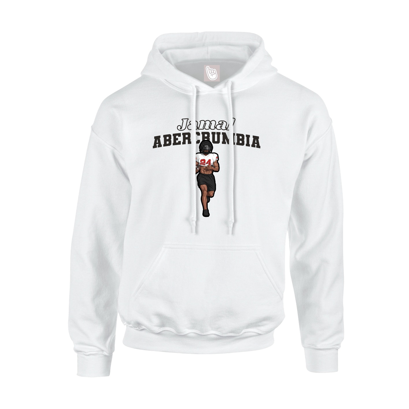 Hoodie — Name Arch in White