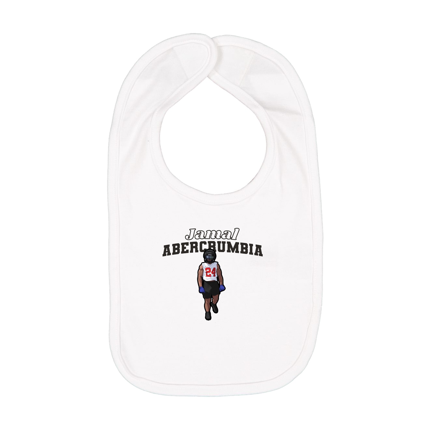 Infant Bib — Name Arch in White
