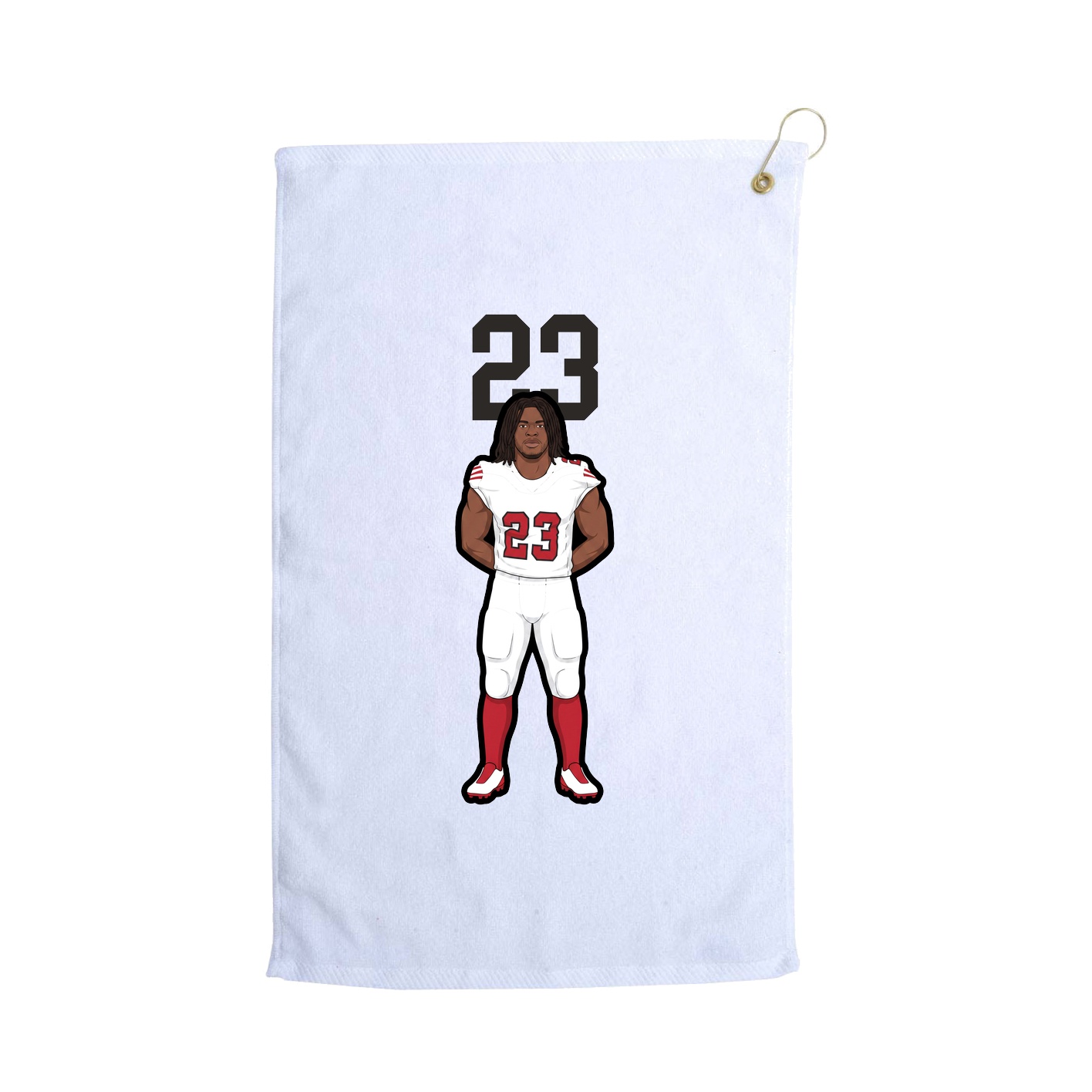 Golf Towel — Number Top in White