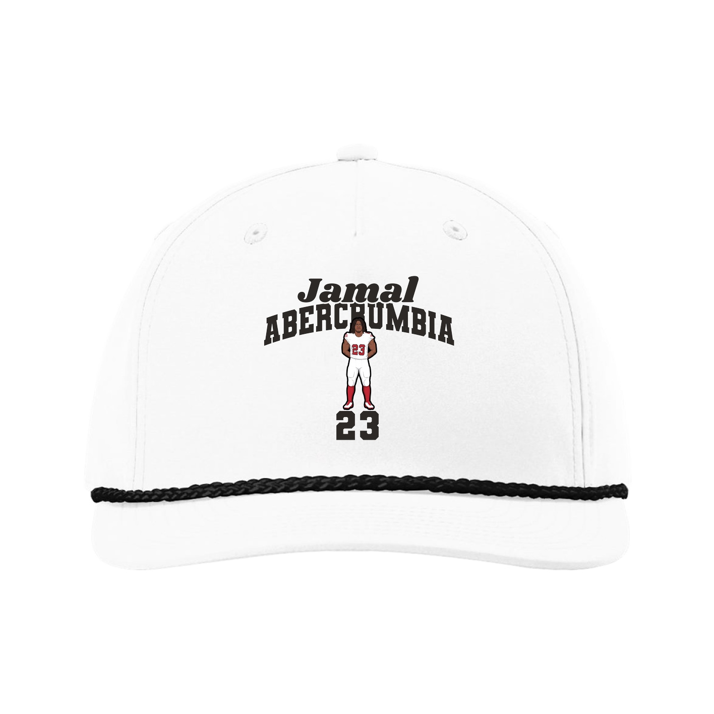 Five-Panel Classic Rope Cap — Signature Arch in White