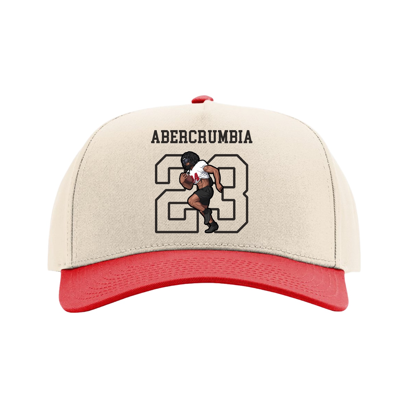 Full Fabric Five-Panel Champ Cap — Shirsey in Cream/Red