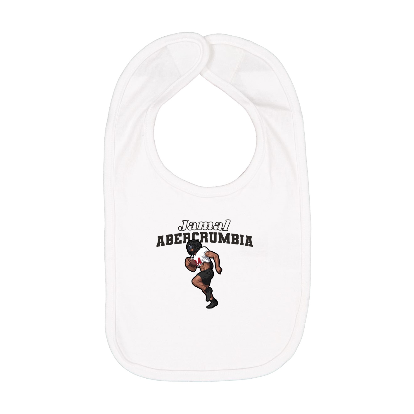 Infant Bib — Name Arch in White