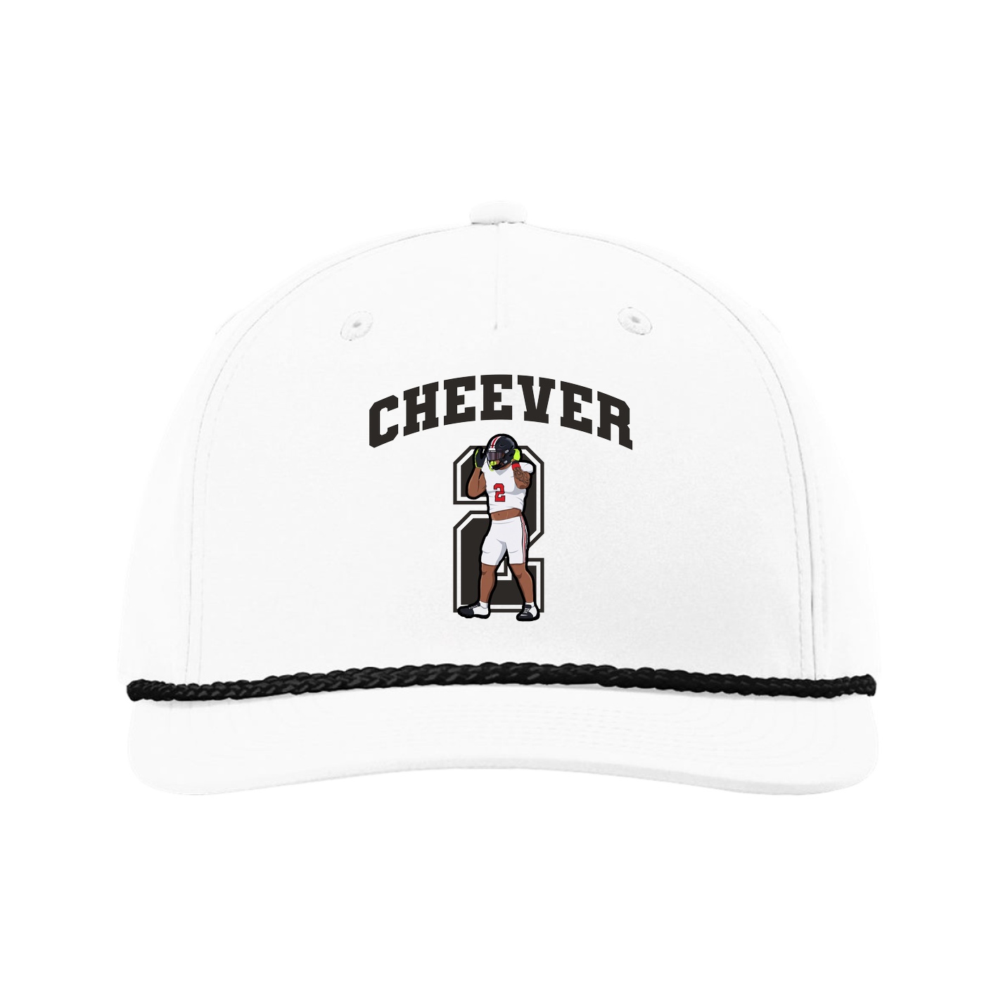 Five-Panel Classic Rope Cap — Number in White