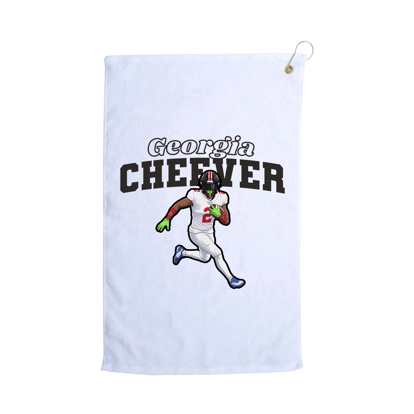 Golf Towel — Name Arch in White